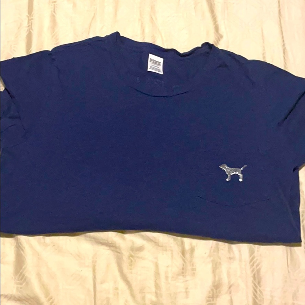 Pink Victoria’s Secret navy blue top